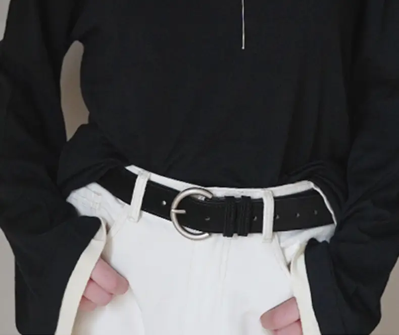 Women's Frosted Pin Buckle Belt Tan — feature 2