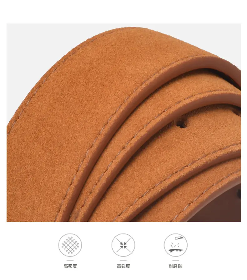 Women's Frosted Pin Buckle Belt Tan — feature 6
