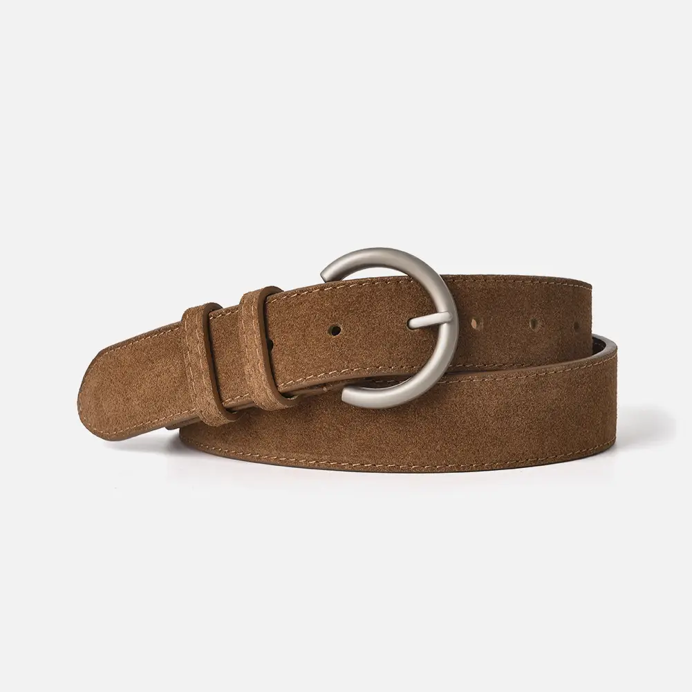 Women's Frosted Pin Buckle Belt Tan - Image 4