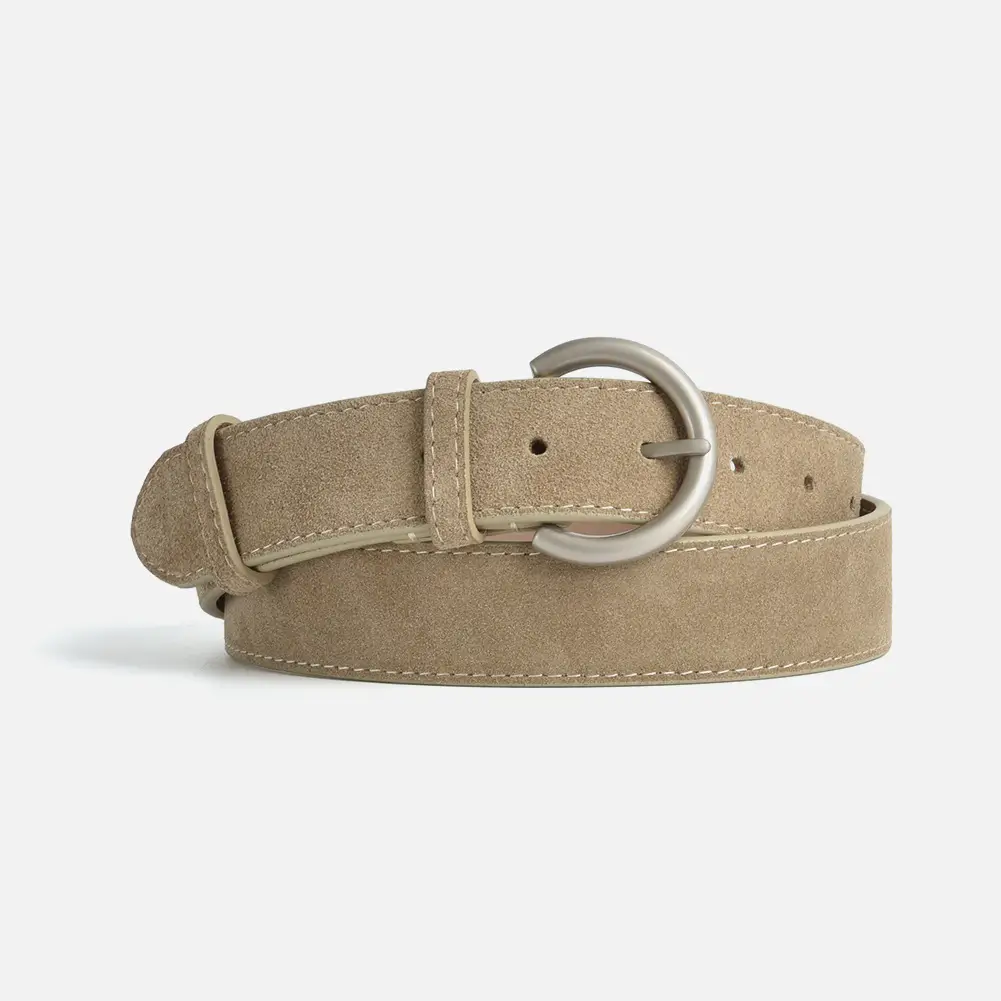 Women's Frosted Pin Buckle Belt Tan - Image 6