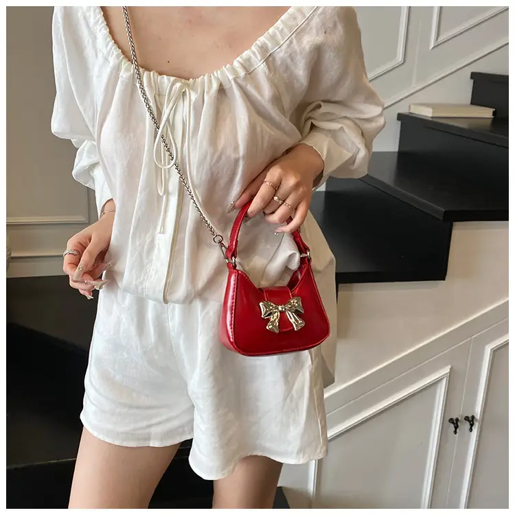 Red Mini Bow Shoulder Crossbody Bag 2024 — feature 8