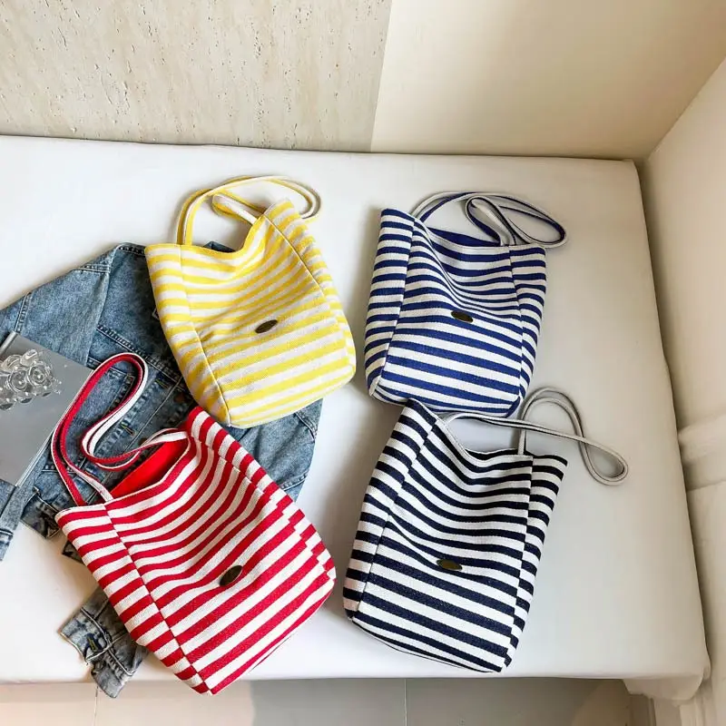 Women's Striped Shoulder Bags Yellow Red Blue Crossbody - Image 5