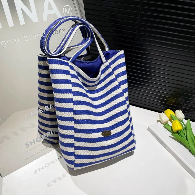Women's Striped Shoulder Bags Yellow Red Blue Crossbody - Image 6