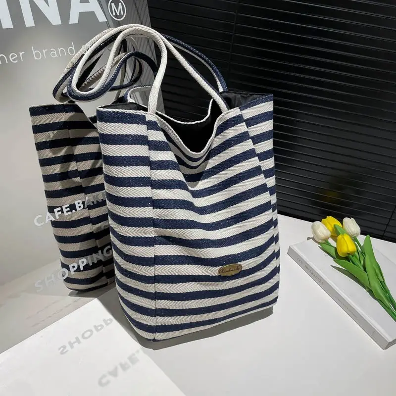 Women's Striped Shoulder Bags Yellow Red Blue Crossbody - Image 7