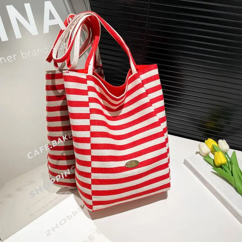 Women's Striped Shoulder Bags Yellow Red Blue Crossbody - Image 8