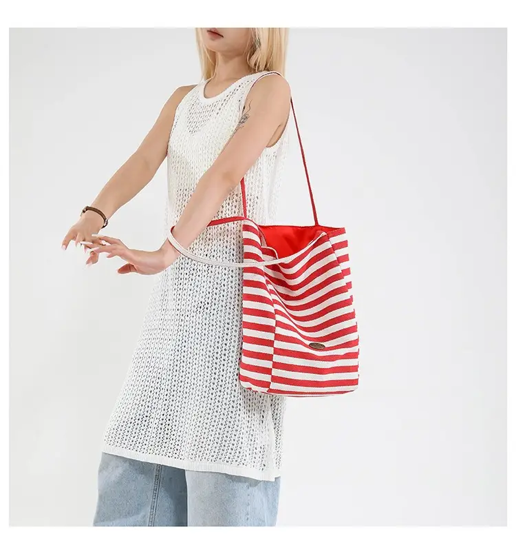 Women's Striped Shoulder Bags Yellow Red Blue Crossbody — feature 12