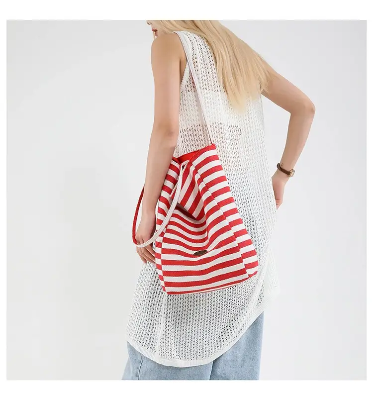 Women's Striped Shoulder Bags Yellow Red Blue Crossbody — feature 13