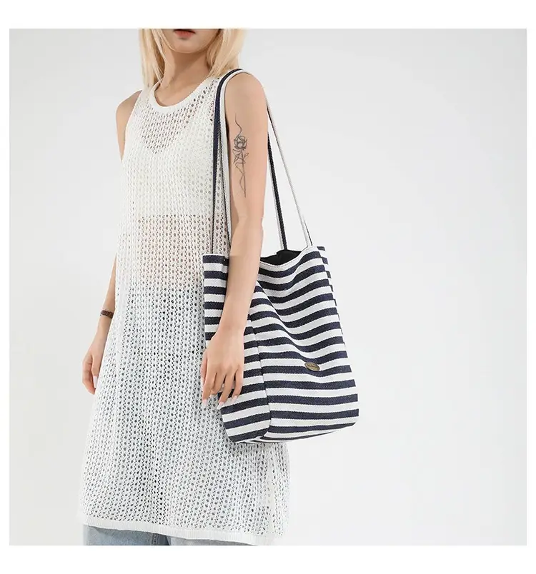 Women's Striped Shoulder Bags Yellow Red Blue Crossbody — feature 17