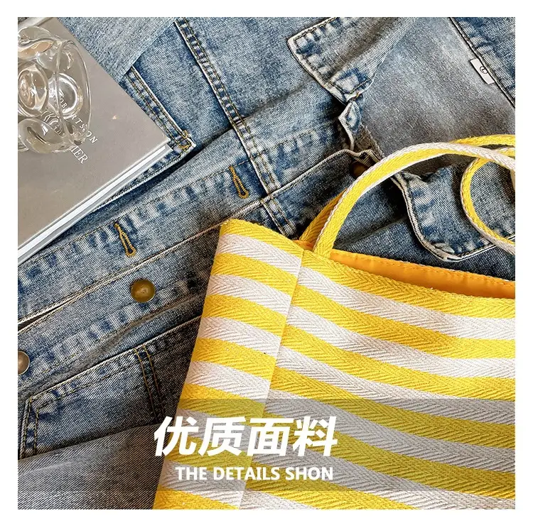 Women's Striped Shoulder Bags Yellow Red Blue Crossbody — feature 5
