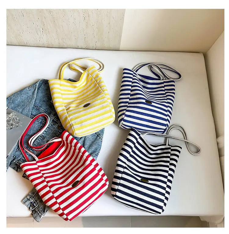 Women's Striped Shoulder Bags Yellow Red Blue Crossbody — feature 8