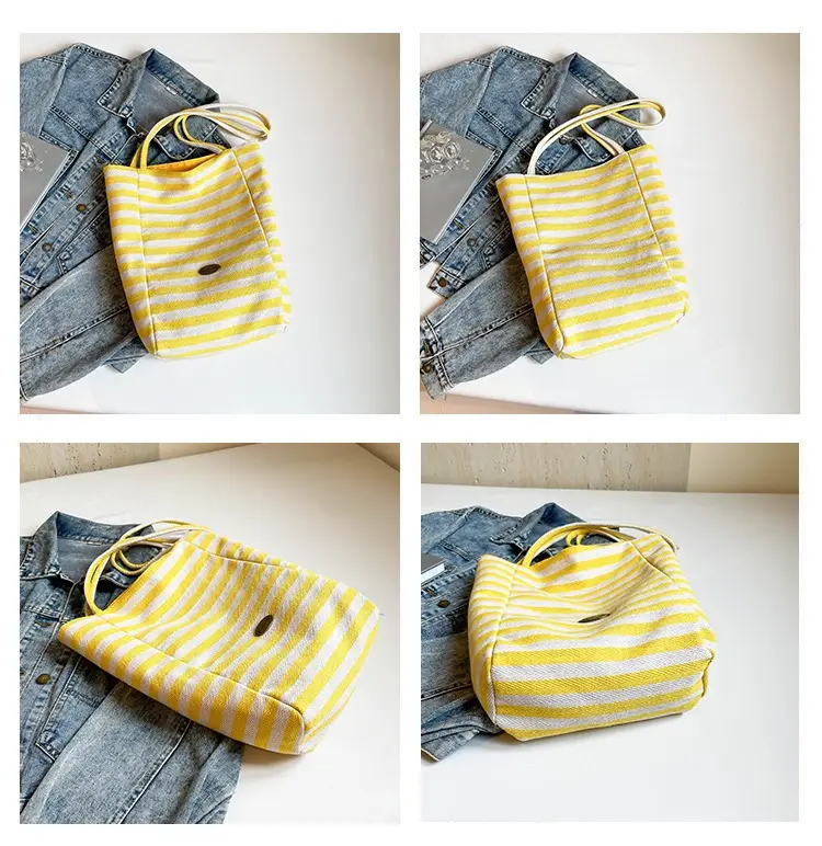 Women's Striped Shoulder Bags Yellow Red Blue Crossbody — feature 9