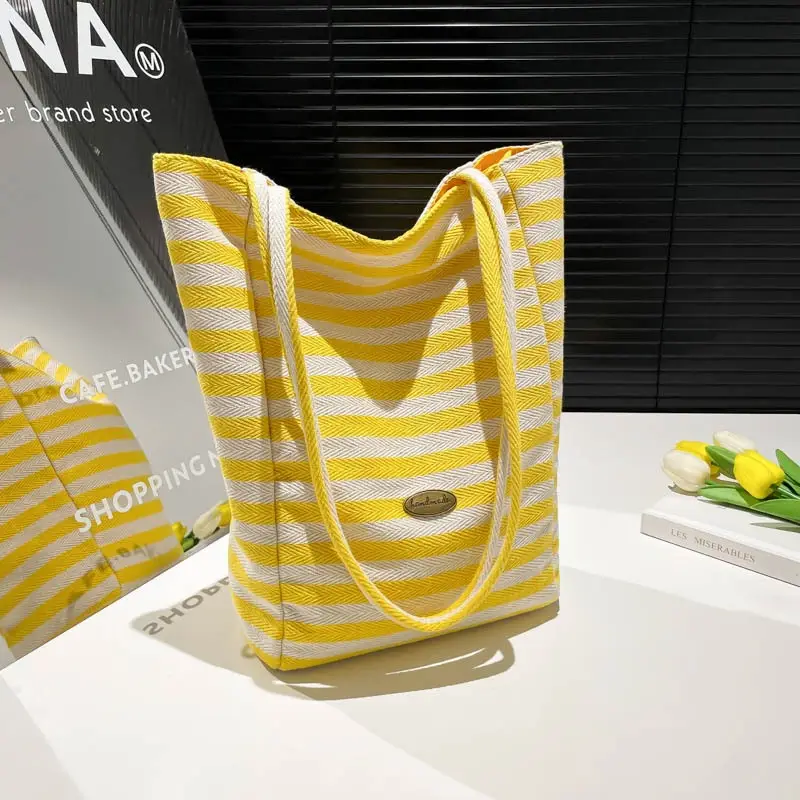 Women's Striped Shoulder Bags Yellow Red Blue Crossbody - Image 4