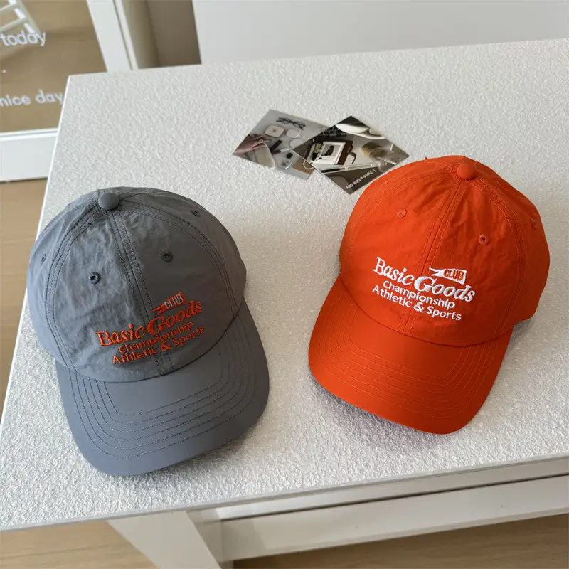 Orange Korean Letter Embroidered Cap Women Spring Summer Travel Sunshade - Image 9