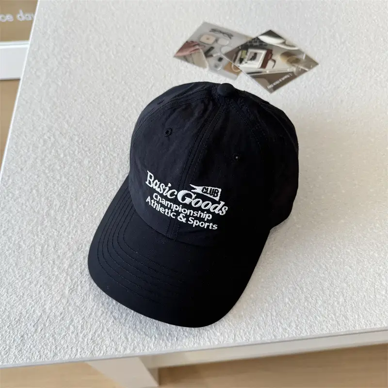 Orange Korean Letter Embroidered Cap Women Spring Summer Travel Sunshade