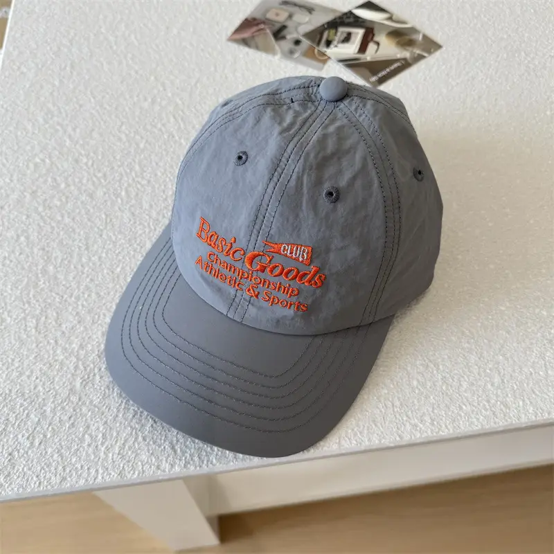 Orange Korean Letter Embroidered Cap Women Spring Summer Travel Sunshade - Image 3