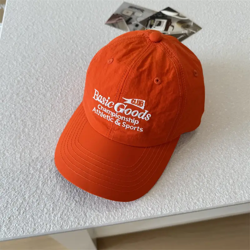 Orange Korean Letter Embroidered Cap Women Spring Summer Travel Sunshade - Image 4