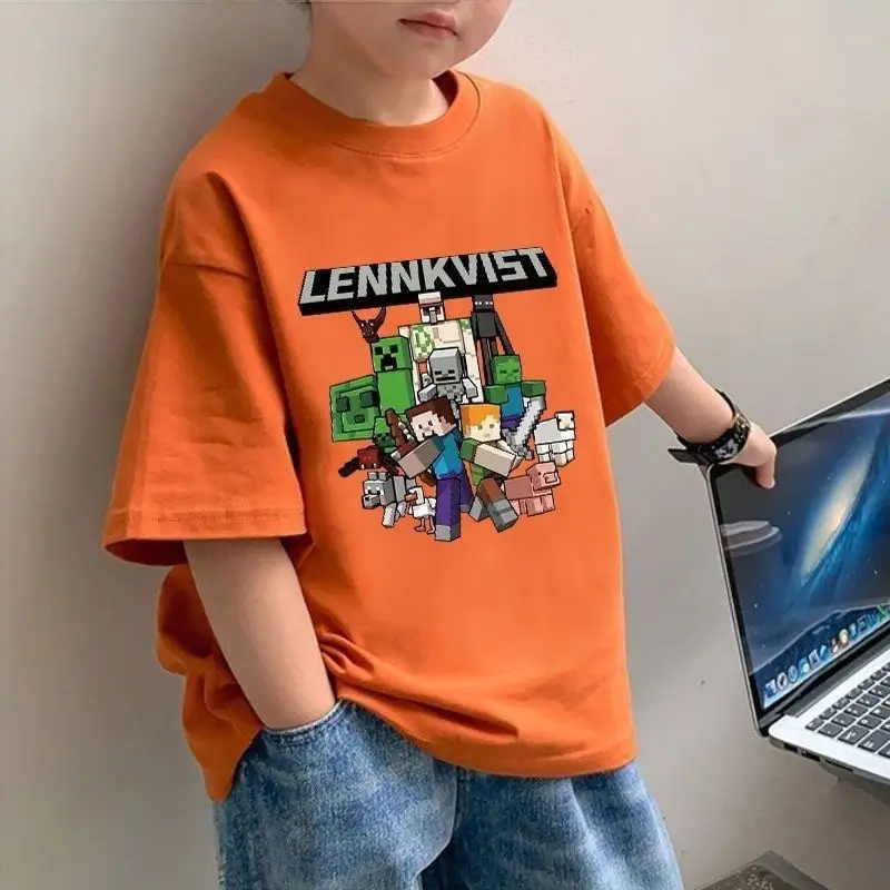 Boys Pure Cotton Minecraft T-Shirt Medium Large - Image 2