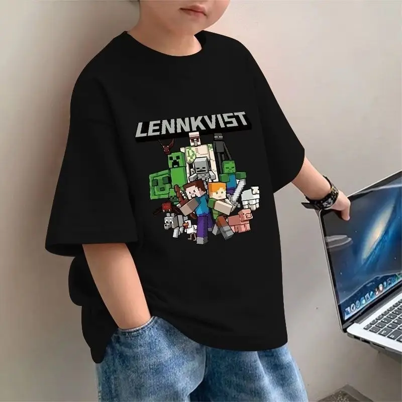 Boys Pure Cotton Minecraft T-Shirt Medium Large - Image 3