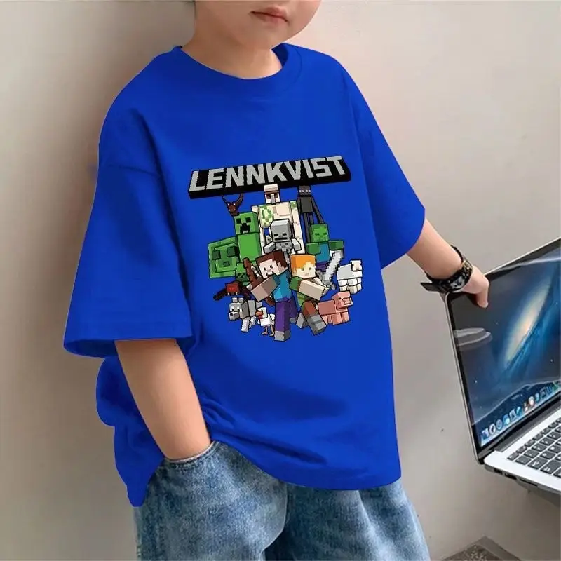 Boys Pure Cotton Minecraft T-Shirt Medium Large - Image 4