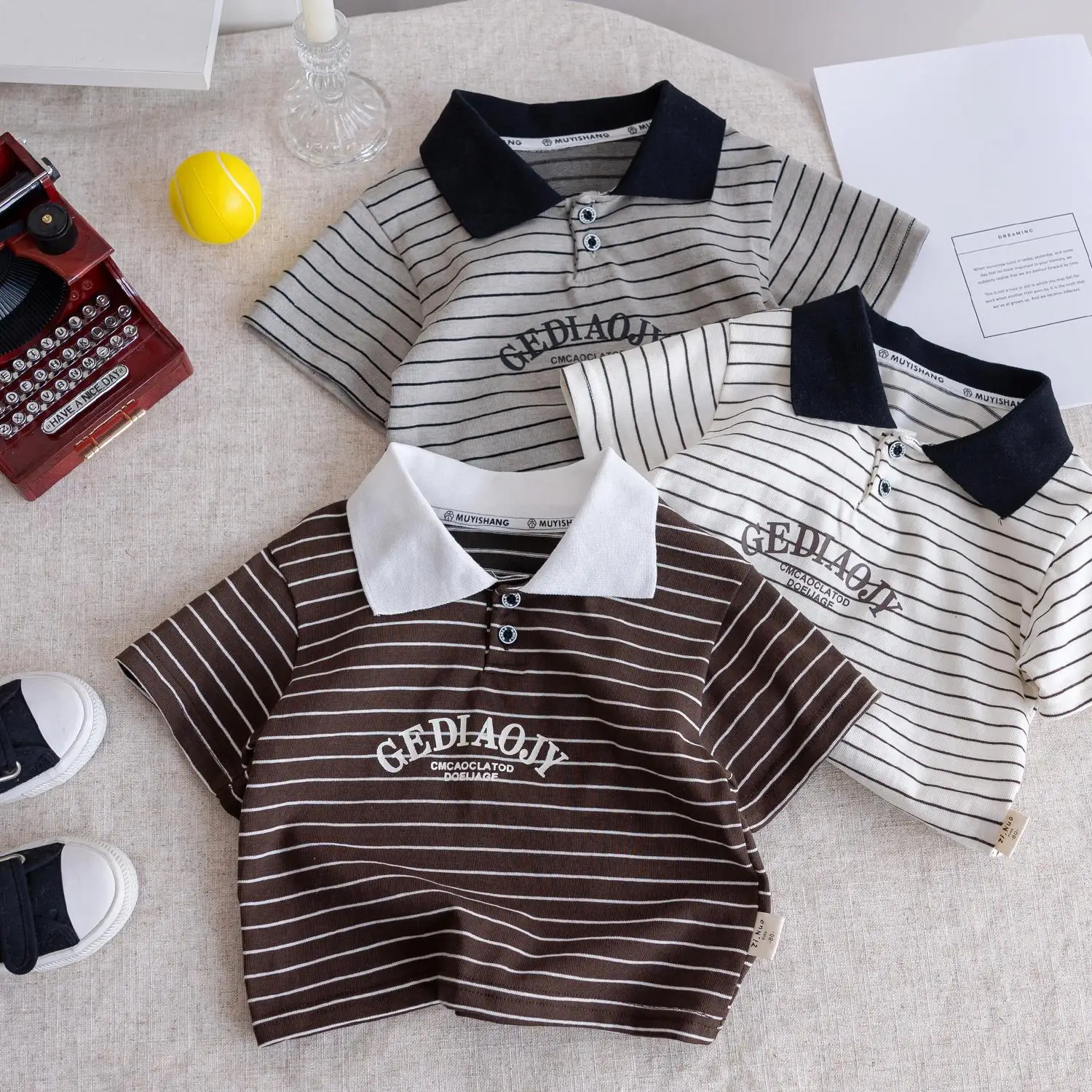 Boy's Striped Polo T-Shirt Summer Wear - Image 5