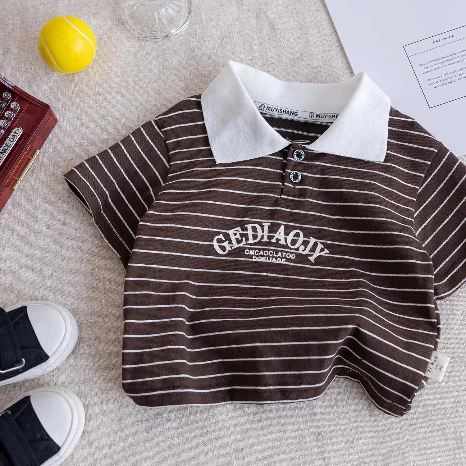 Boy's Striped Polo T-Shirt Summer Wear — feature 5