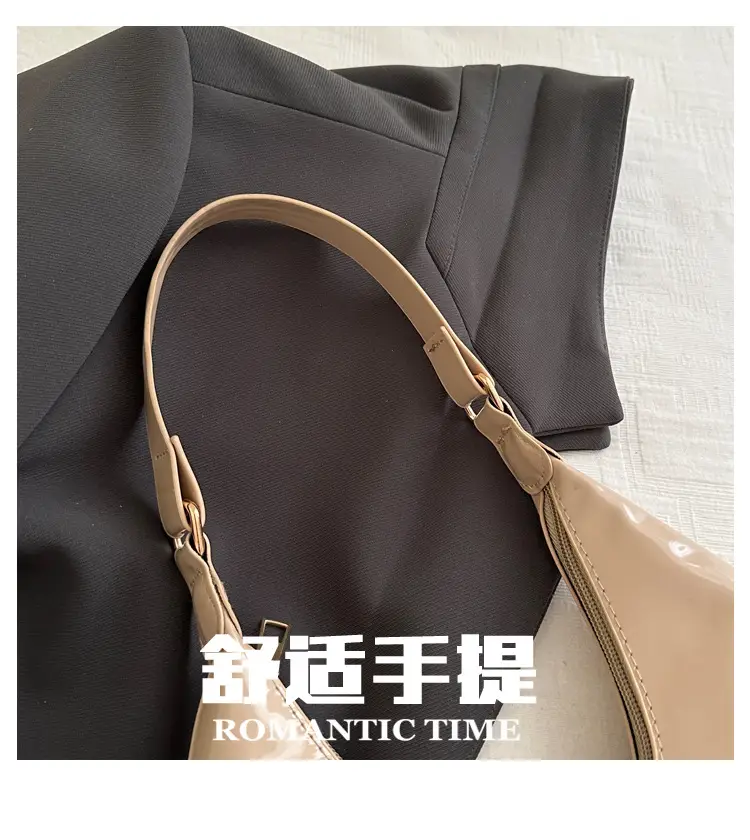 Brown Glossy Leather Shoulder Bag for Women — feature 4