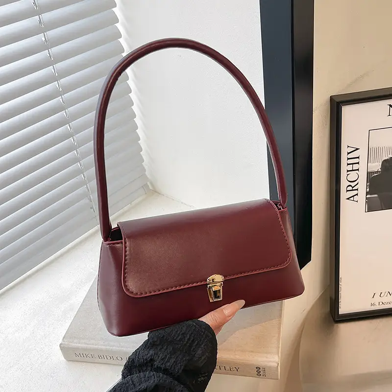 Women's Red Leather Shoulder Bag 2025 New Arrival - Image 5
