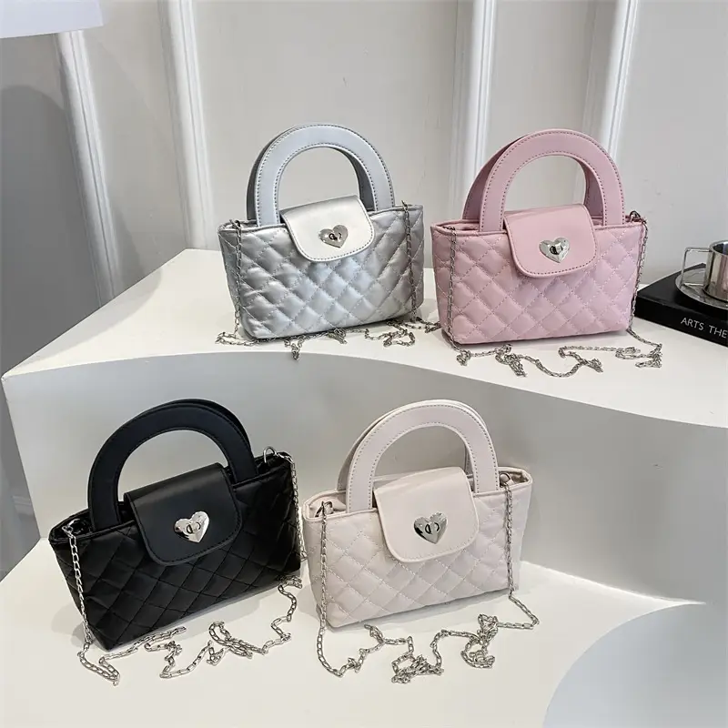 Women's Rhombic Chain Shoulder Bag White 2025 - Image 6
