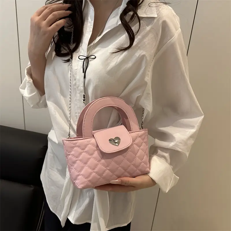 Women's Rhombic Chain Shoulder Bag White 2025 - Image 8