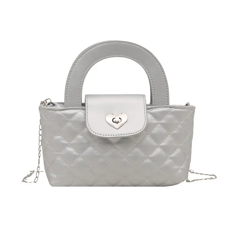 Women's Rhombic Chain Shoulder Bag White 2025 - Image 9
