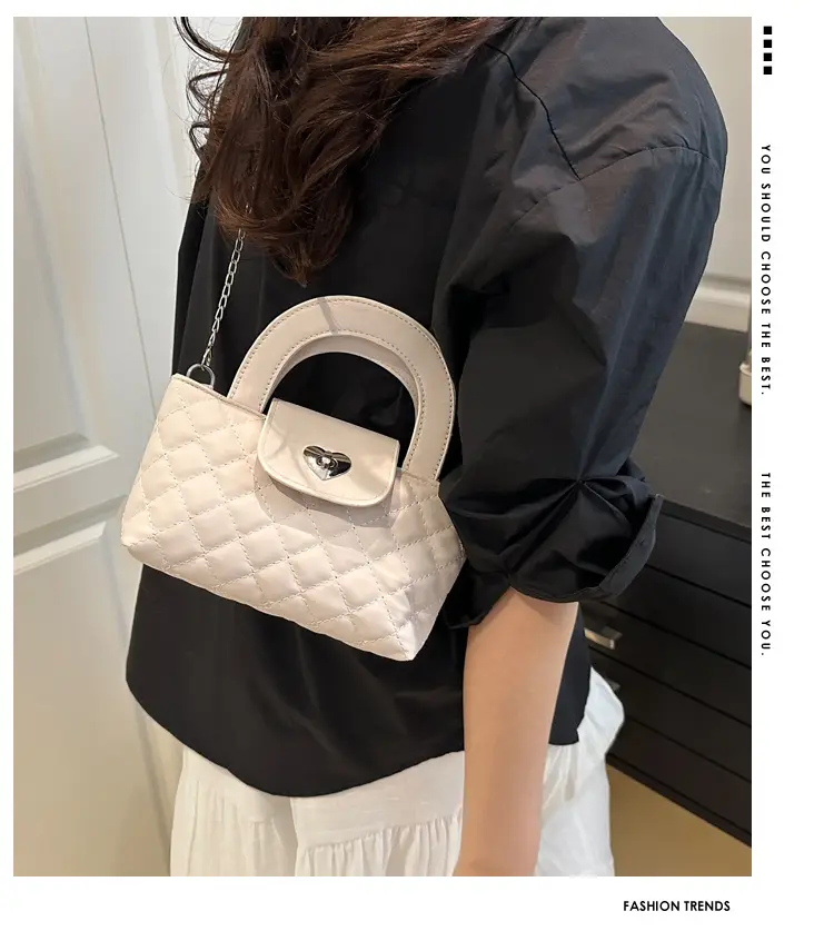 Women's Rhombic Chain Shoulder Bag White 2025 — feature 1
