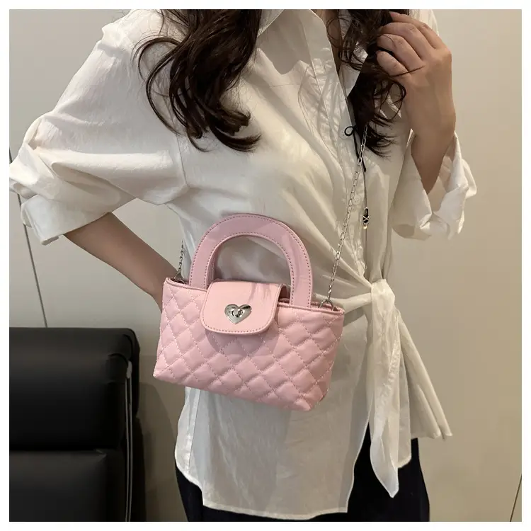 Women's Rhombic Chain Shoulder Bag White 2025 — feature 13