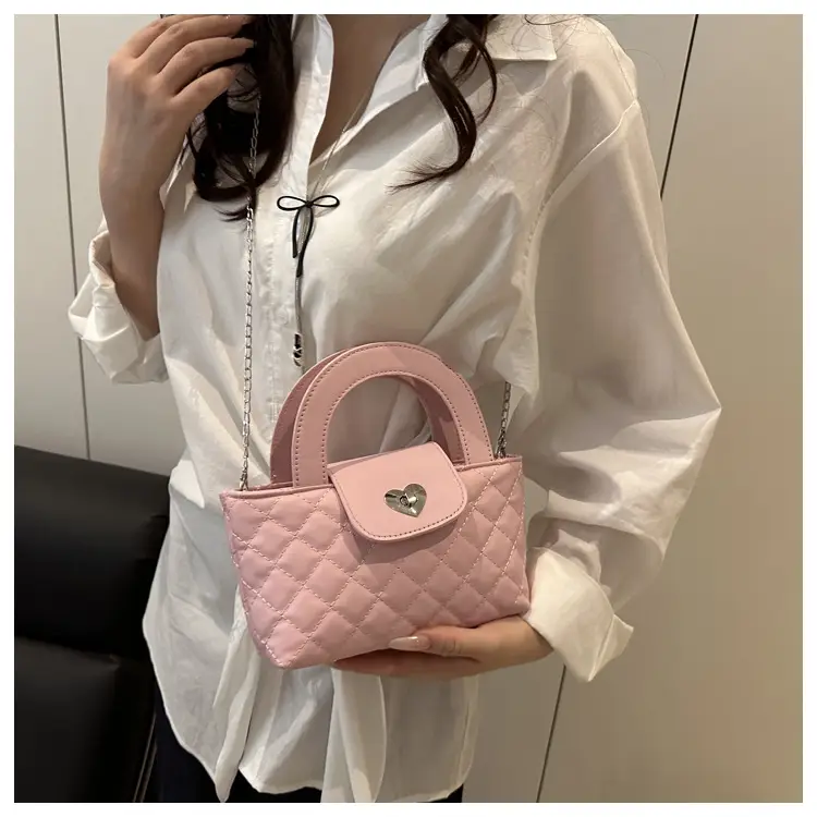 Women's Rhombic Chain Shoulder Bag White 2025 — feature 14