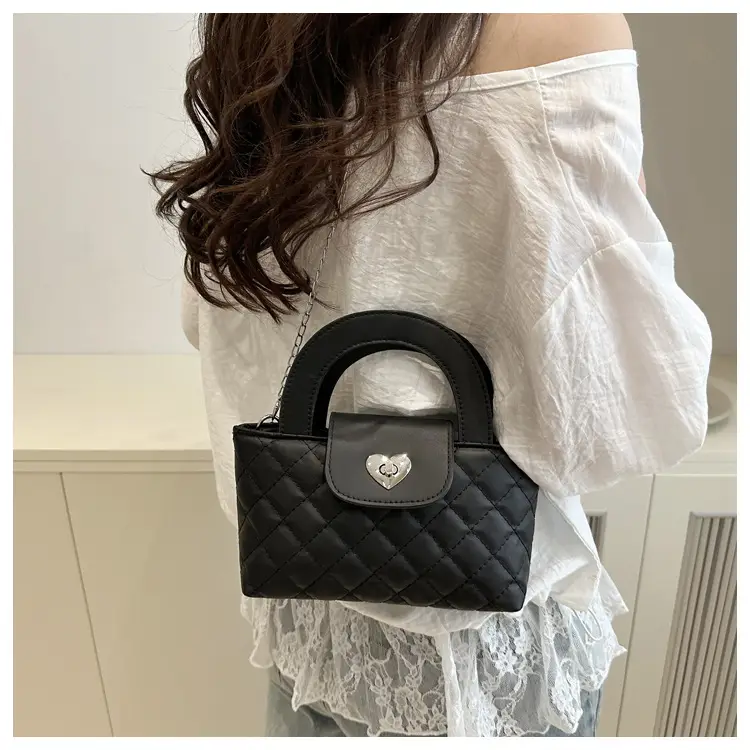 Women's Rhombic Chain Shoulder Bag White 2025 — feature 19