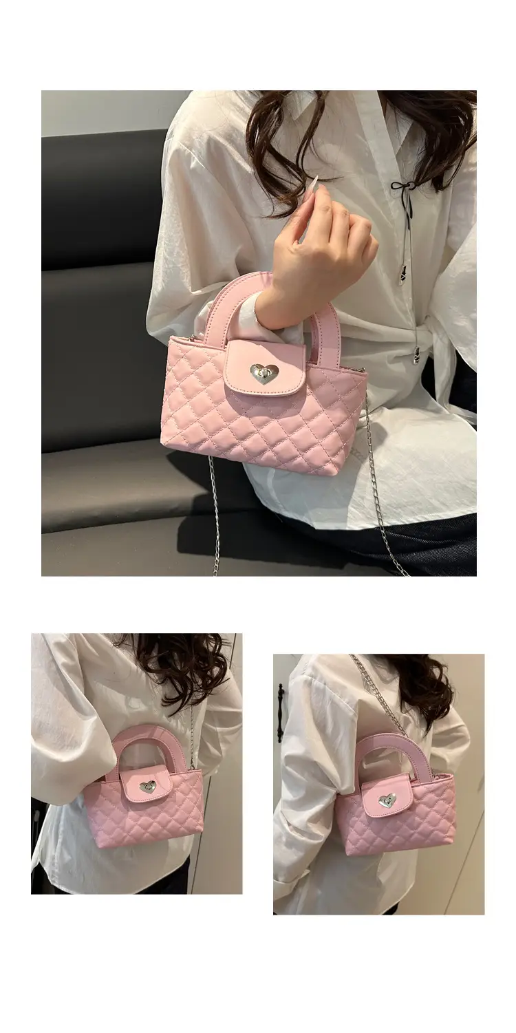 Women's Rhombic Chain Shoulder Bag White 2025 — feature 24