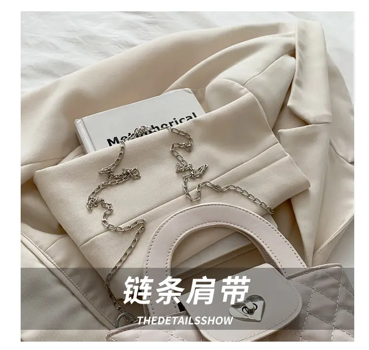 Women's Rhombic Chain Shoulder Bag White 2025 — feature 4