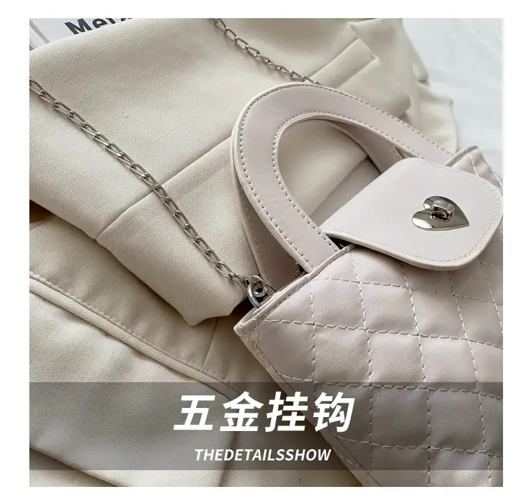 Women's Rhombic Chain Shoulder Bag White 2025 — feature 5