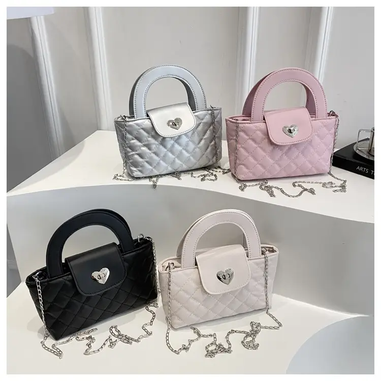 Women's Rhombic Chain Shoulder Bag White 2025 — feature 9