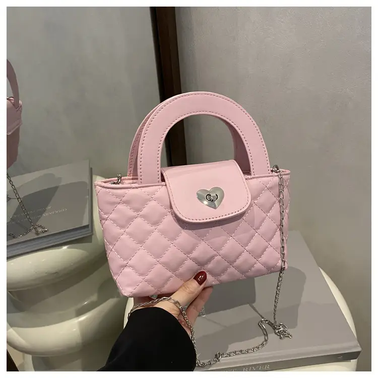 Women's Rhombic Chain Shoulder Bag White 2025 - Image 2
