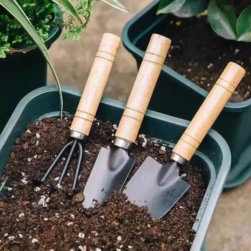 Three-Piece Set of Household Gardening Tools, Small Shovel, Small Shovel, Potted Soil Loosening, Weeding, Vegetable and Flower Growing Tools — feature 1