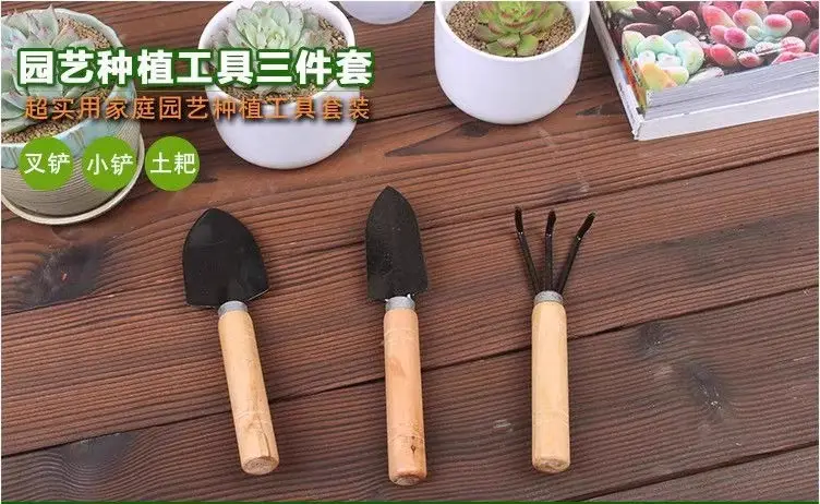 Three-Piece Set of Household Gardening Tools, Small Shovel, Small Shovel, Potted Soil Loosening, Weeding, Vegetable and Flower Growing Tools — feature 2