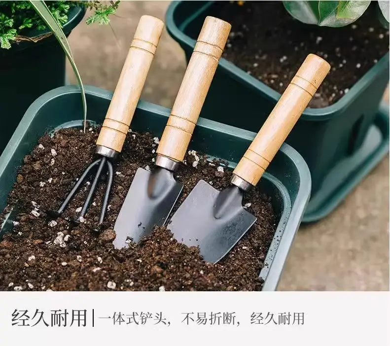Three-Piece Set of Household Gardening Tools, Small Shovel, Small Shovel, Potted Soil Loosening, Weeding, Vegetable and Flower Growing Tools — feature 7