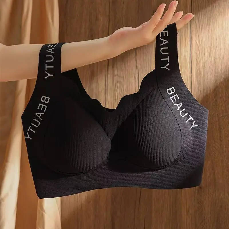 Wide Shoulder Strap Seamless Bra for Women Large Busts - Image 3