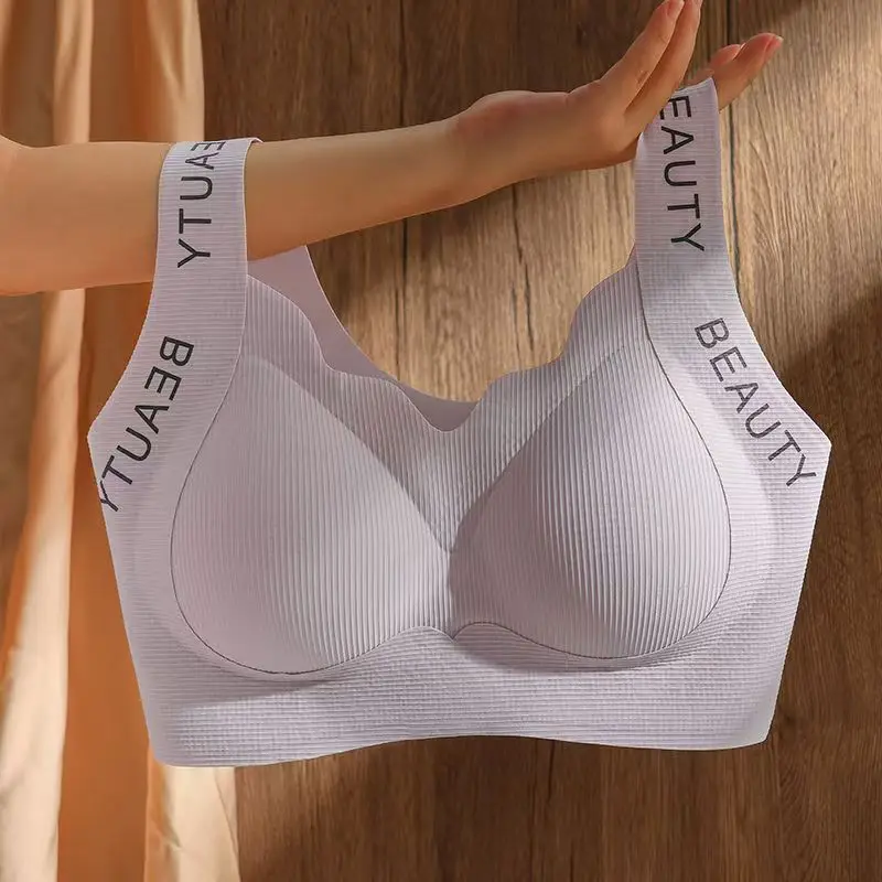 Wide Shoulder Strap Seamless Bra for Women Large Busts - Image 4