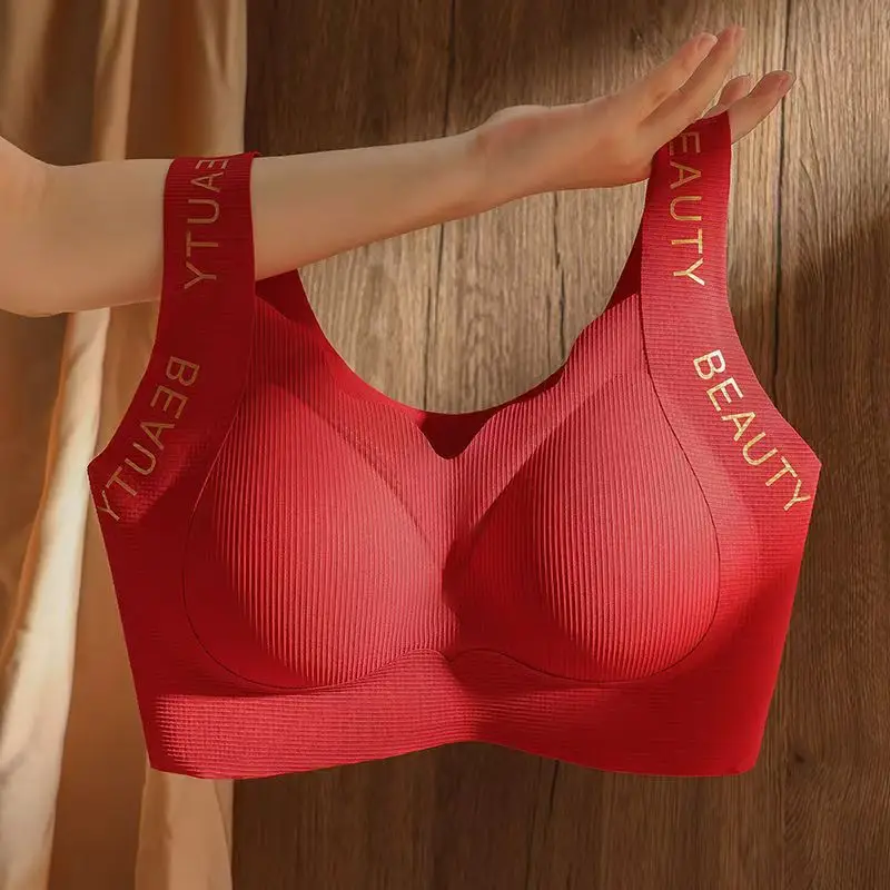 Wide Shoulder Strap Seamless Bra for Women Large Busts - Image 6