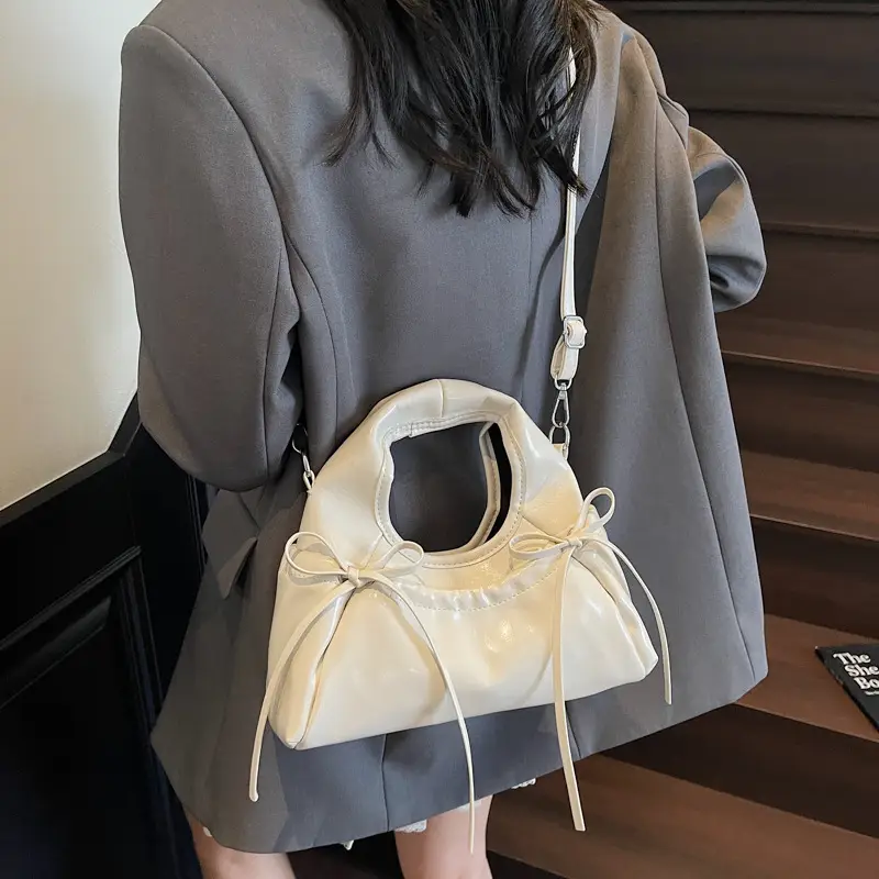 Pink Pleated Bow Handbag for Women 2025 - Image 8