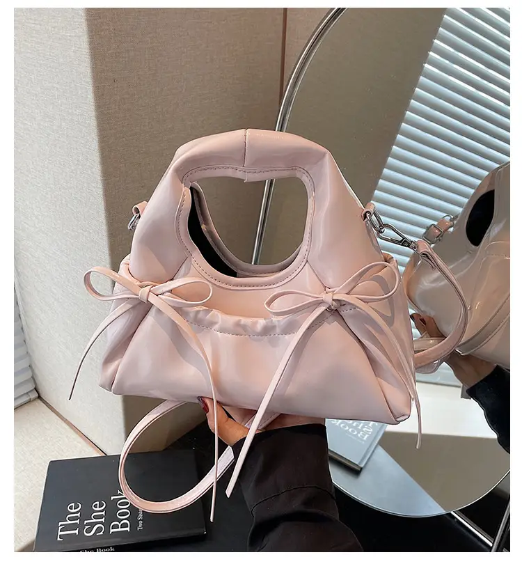 Pink Pleated Bow Handbag for Women 2025 — feature 2