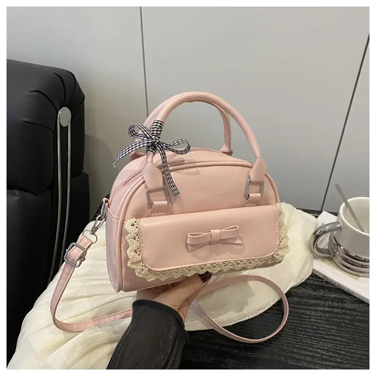 White Lace Crossbody Bag with Bow for Women - Image 6