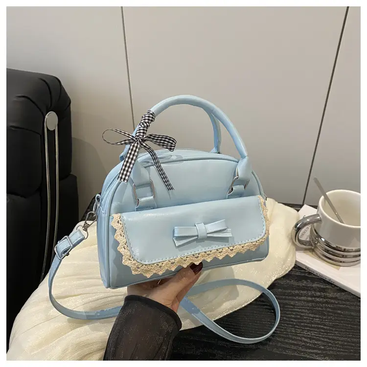 White Lace Crossbody Bag with Bow for Women - Image 7