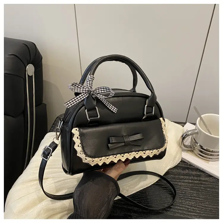 White Lace Crossbody Bag with Bow for Women - Image 8